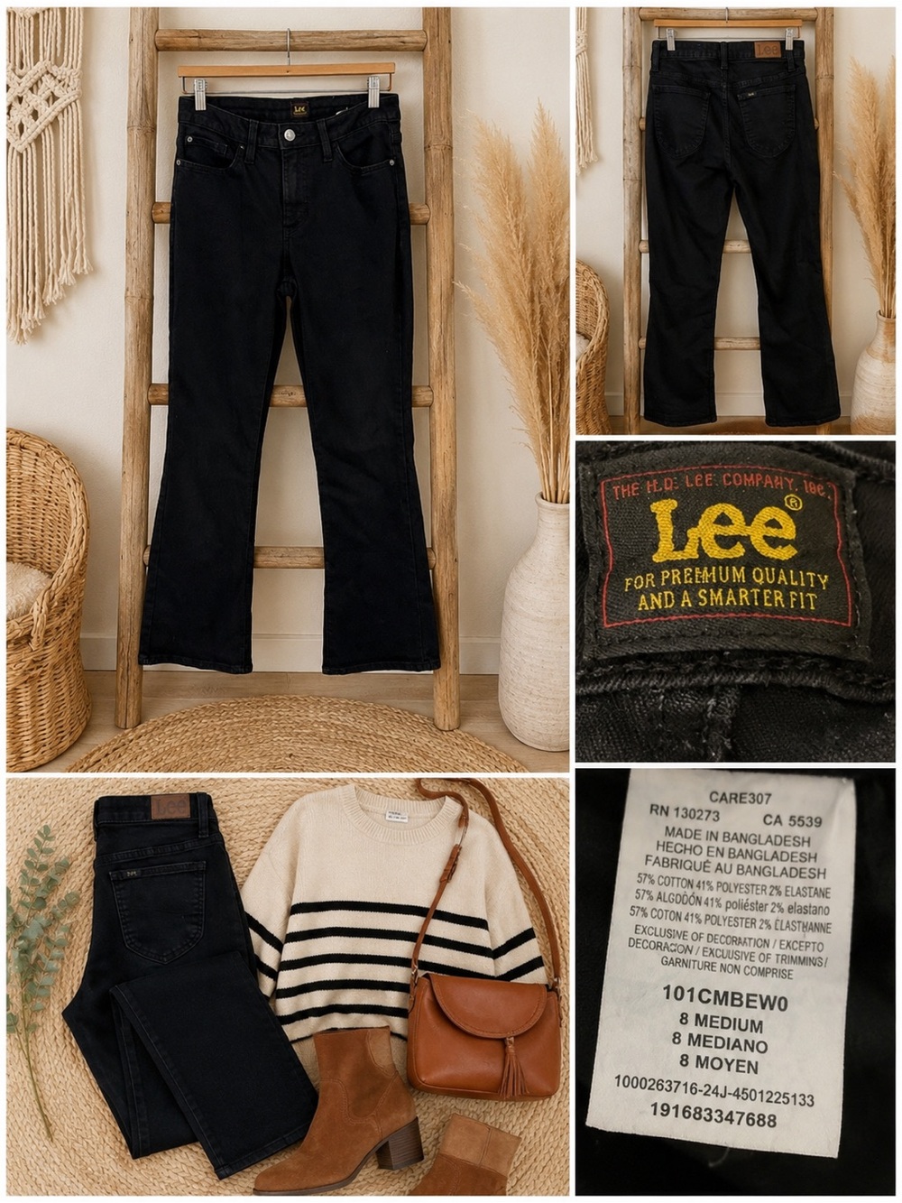 Lee Women's Black Bootcut Jeans Size 8
